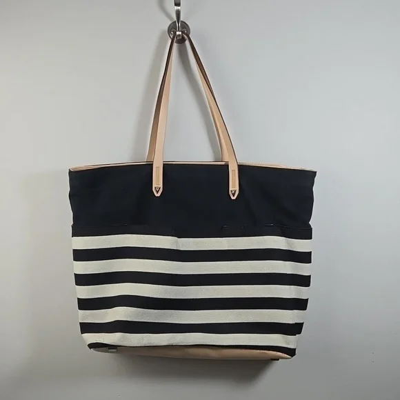 Stella & Dot The Hudson Black and Cream Large Tote - Picture 1 of 8